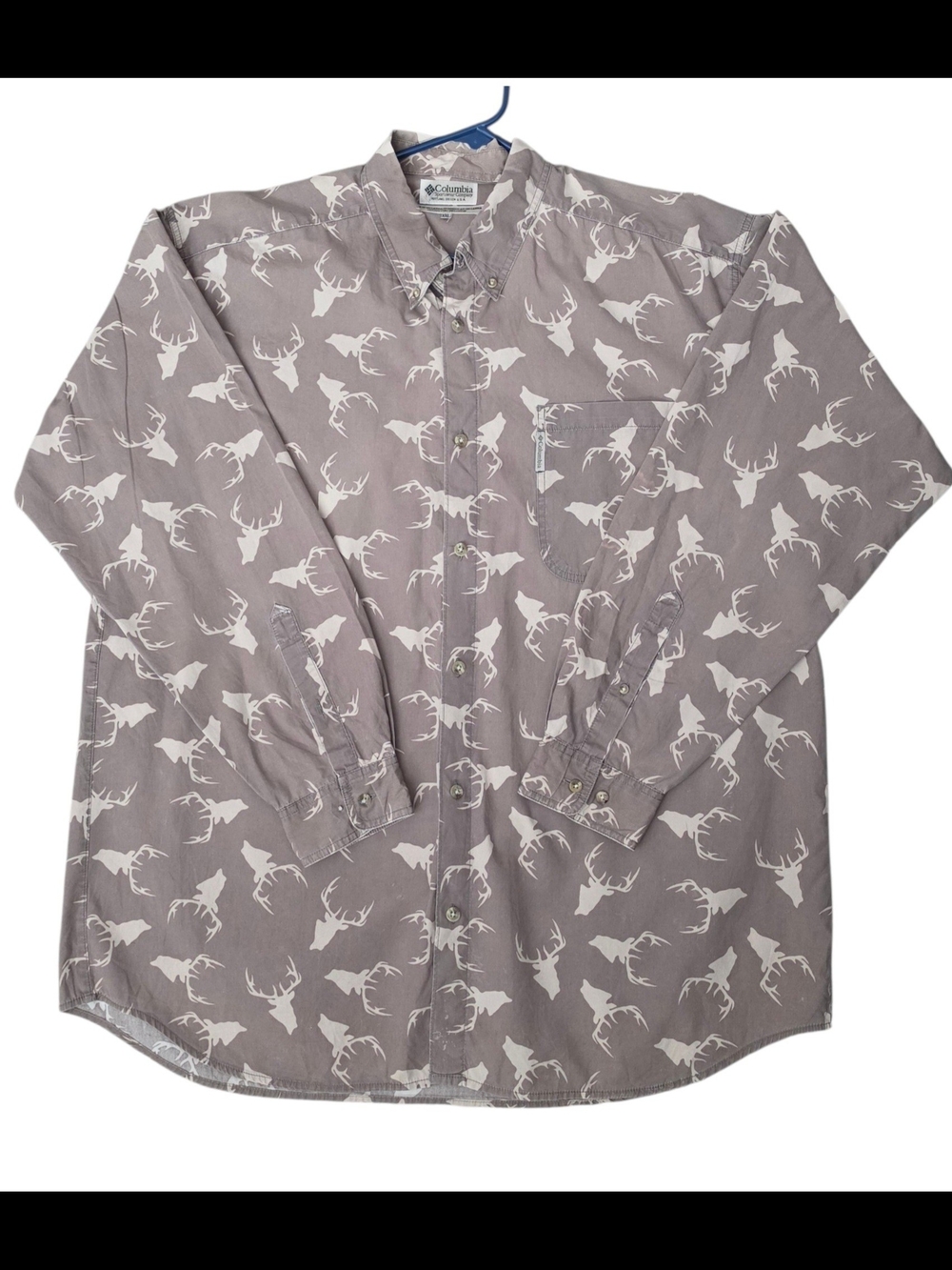 Vintage Columbia River Lodge Button-Up Long Sleeve Deer Print
Mens XXL